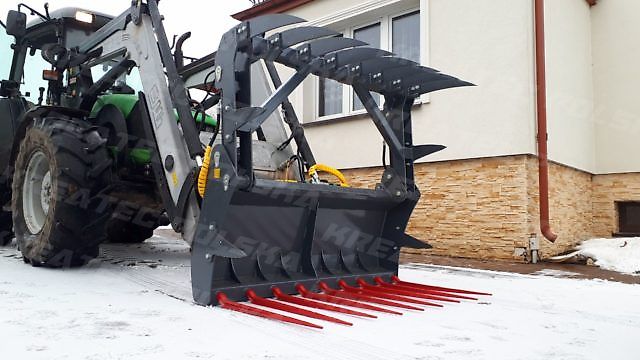 KREATEC Krokodil / Dungzange für Teleskoplader, Zinken aus Hardox und von FSDT Frankreich