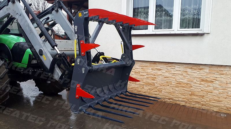 KREATEC Krokodil / Dungzange für Teleskoplader, Zinken aus Hardox und von FSDT Frankreich