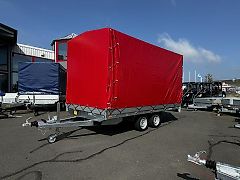 Saris Hochlader Pritsche 2700 kg Anhänger 4 meter mit Plane 2m