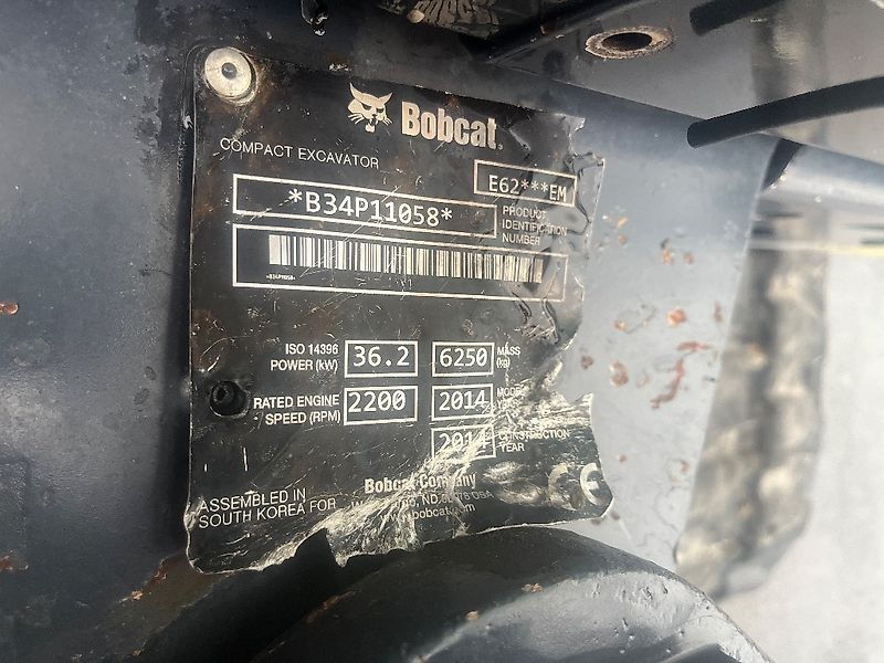 Bobcat E 62 / Pyörittäjä, 3 kauhaa, Vasara, Rasvari