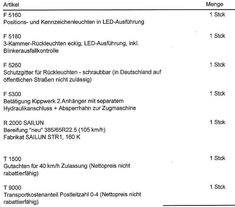 Kröger 18to mit Kunststoffbordwand Interne Nr. 40740